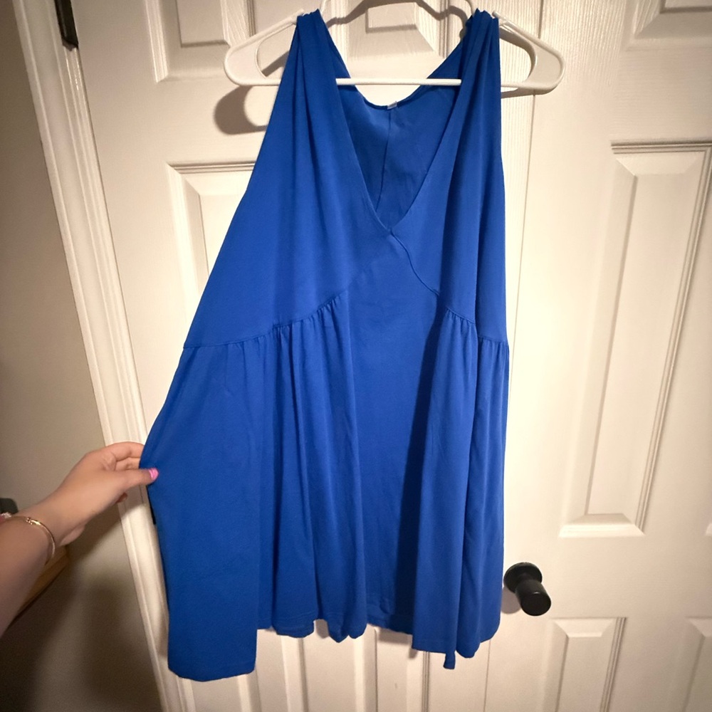 Womens Summer Sleeveless Mini Dress Casual Loose V Neck Sundress with Pockets